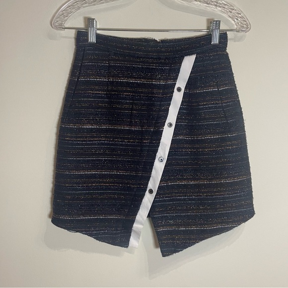 ANTHROPOLOGIE GREENWICH & MEWS SKEWED JACQUARD SKIRT SZ 0 Petite - Picture 6 of 9